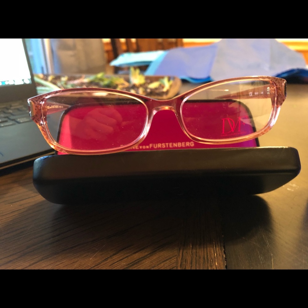 Diane VonFurstenberg eyeglasses frames pink rose